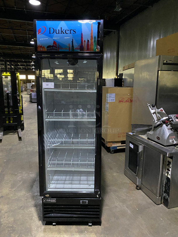 Dukers Commercial Refrigerated Single Door Beverage Display Merchandiser! With View Through Door! With Poly Coated Racks! Model: LG-430F 115V 60HZ 1 Phase