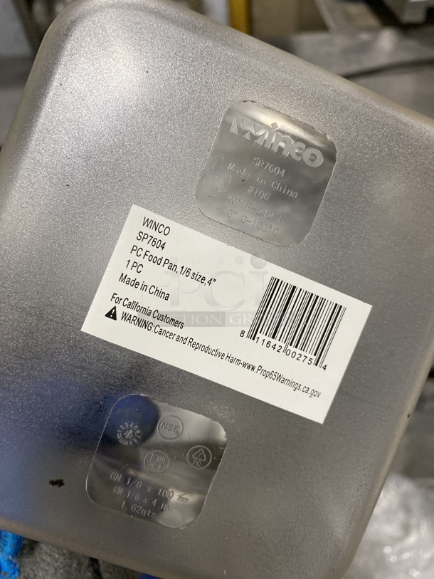 NEW! WINCO Food Pan 1/6 size 4" Model SP7604 12X Your Bid!  - Image 7 of 7