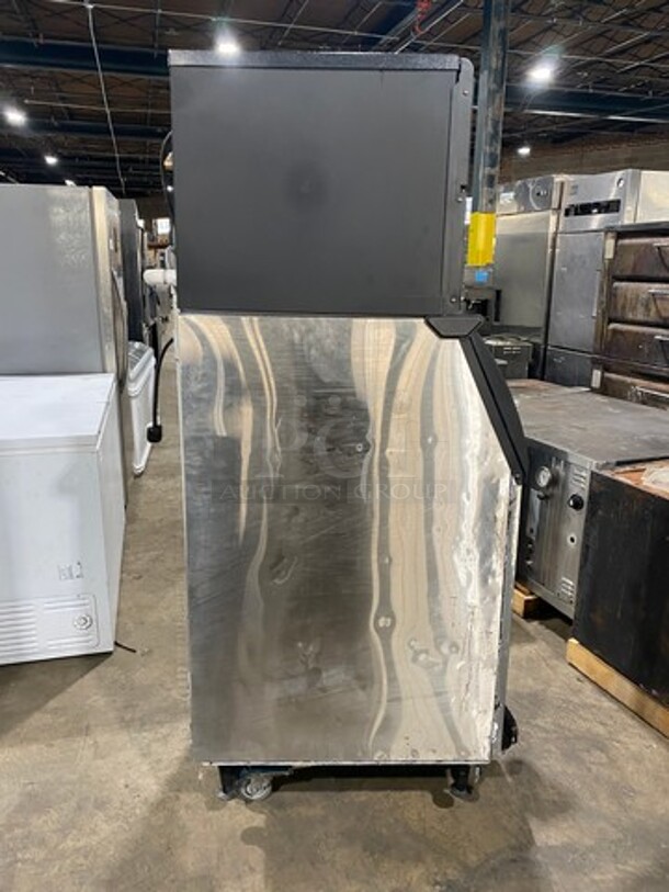 Ice-O-Matic Commercial Ice Making Machine! On Commercial Ice Bin! With Mounted Ice Scoop Holder And Scoop! All Stainless Steel! 2x Your Bid Makes One Unit! WORKING WHEN REMOVED! Model: ICE0500HW4 SN: 12061280011785 115V 60HZ 1 Phase - Image 3 of 8