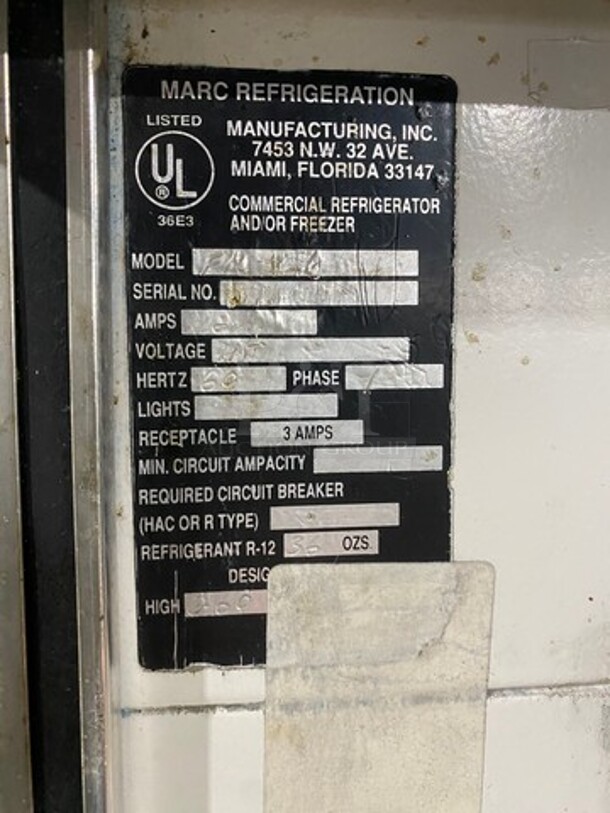 Marc Commercial Refrigerated Deli/Bakery Display Case! With Slanted Front Glass! With Sliding Glass Rear Access Doors! 115V 60HZ 1 Phase - Image 7 of 8