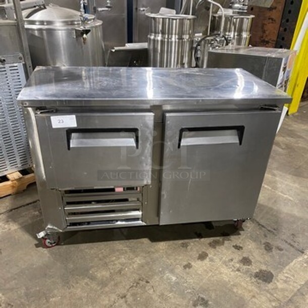 Cool Tech Commercial 2 Door Lowboy/ Worktop Cooler! Stainless Steel! On Casters!