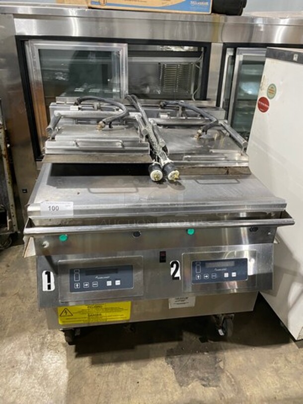 Garland Commercial Electric Powered Dual Sided Press Griddle! All Stainless Steel! On Casters!