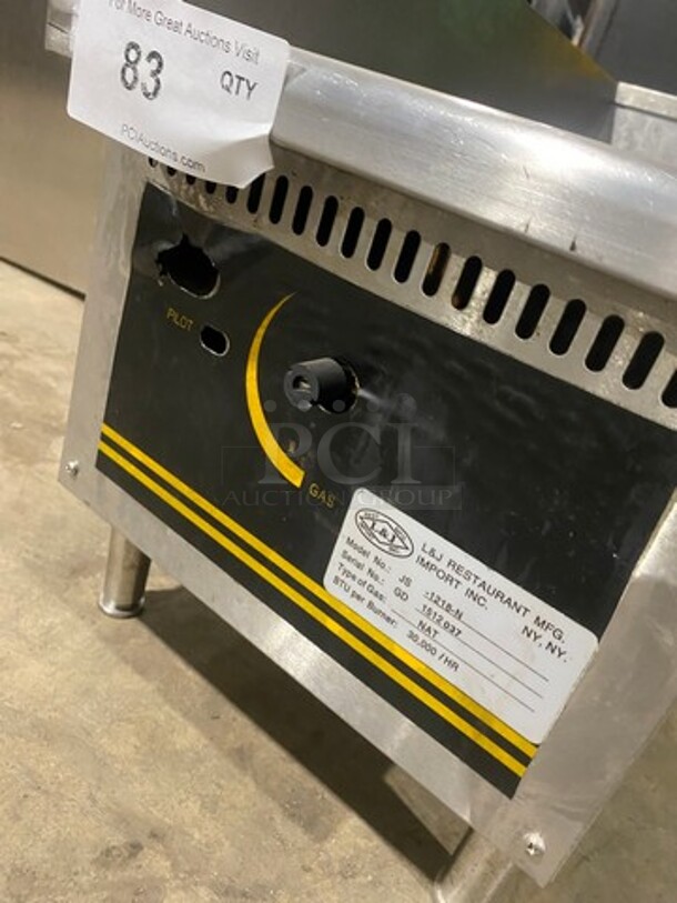 L & J Natural Gas Powered 12 Inch Flat Grill! Model JS1218N Serial 1512037! On Legs!  - Image 6 of 8