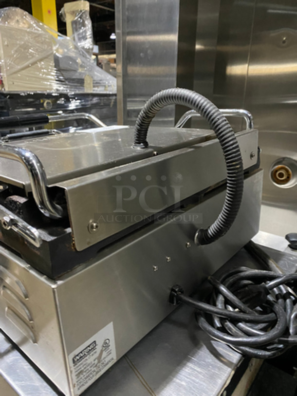Waring Commercial Countertop Panini/Sandwich Supremo Grill! All Stainless Steel! Press With Ribbed Surface! Model: WPG250 120V 60HZ - Image 3 of 9