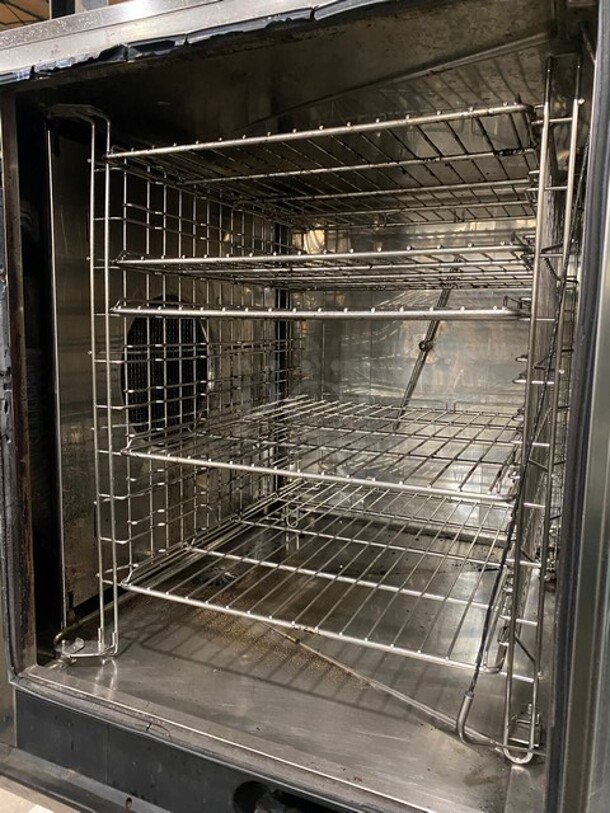 WOW! Electrolux Air-O-Steam Natural Gas Touch Line Combi Convection Oven! With View Through Door! Metal Oven Racks! With Open Underneath Storage Space! All Stainless Steel! On Legs! Model: AOS102GTP1 SN: 20404001 - Image 5 of 10