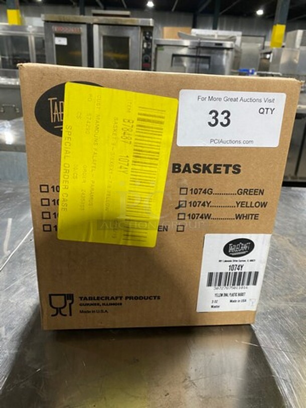 NEW! IN THE BOX! ALL ONE MONEY! 3DZ Tablecraft Yellow Poly Oval Fast Food Serving Baskets! - Image 1 of 5