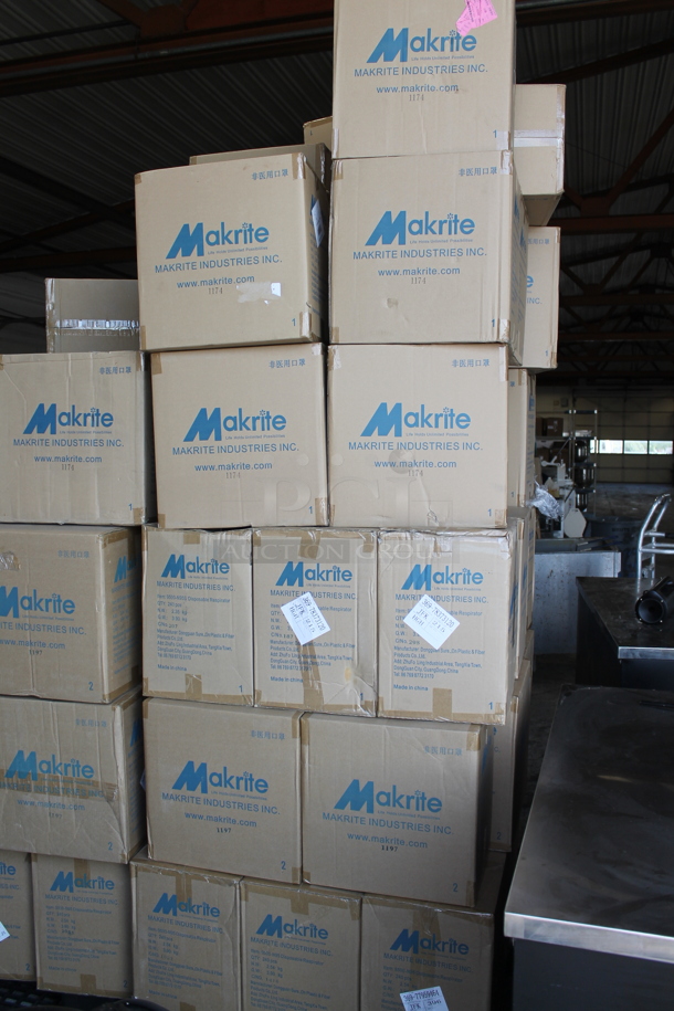 PALLET LOT of 35 BRAND NEW! Boxes of 240 Makrite 9500-N95S Disposable Respirator. 35 Times Your Bid!
 - Image 1 of 3