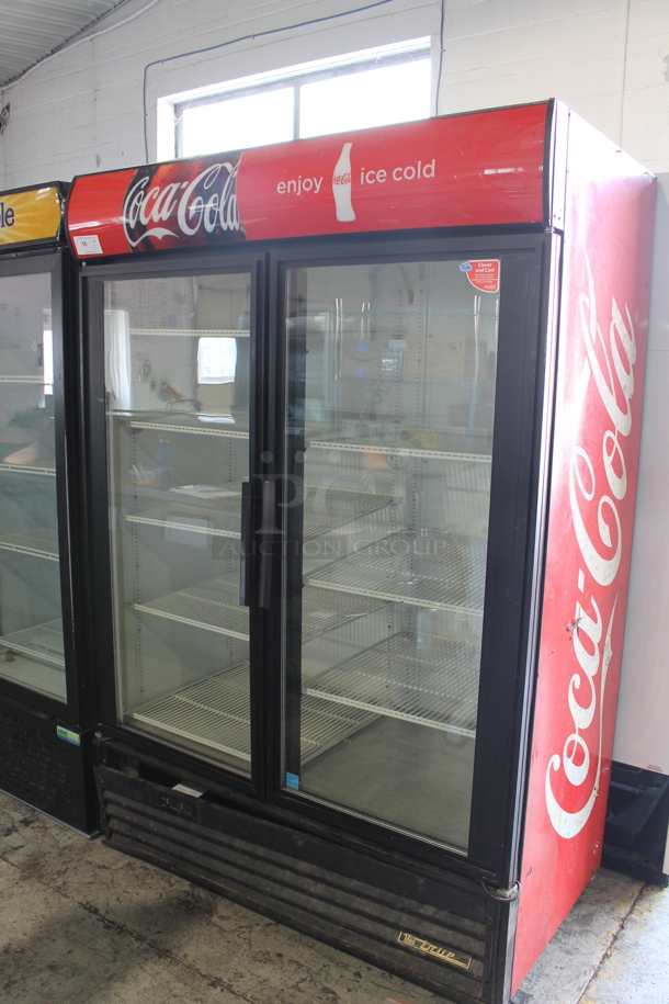 2011 True GDM-49EM ENERGY STAR Metal Commercial 2 Door Reach In Cooler Merchandiser w/ Poly Coated Racks. 115 Volts, 1 Phase. Tested and Powers On But Does Not Get Cold - Image 1 of 5