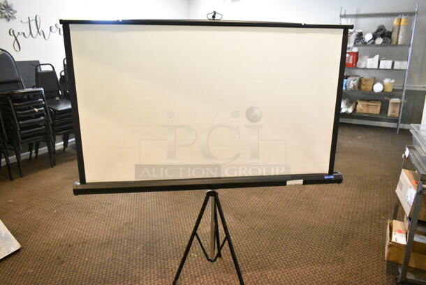 Da-Lite Pull Down Projector Screen on Tripod. (secondary dining room) - Image 1 of 4