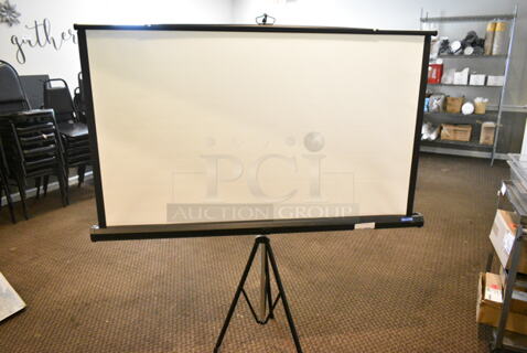Da-Lite Pull Down Projector Screen on Tripod. (secondary dining room)
