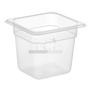 2 Boxes of 24 BRAND NEW! Vigor 247FP166PP 1/6 Size 6" Deep Translucent Polypropylene Food Pan. 2 Times Your Bid!
