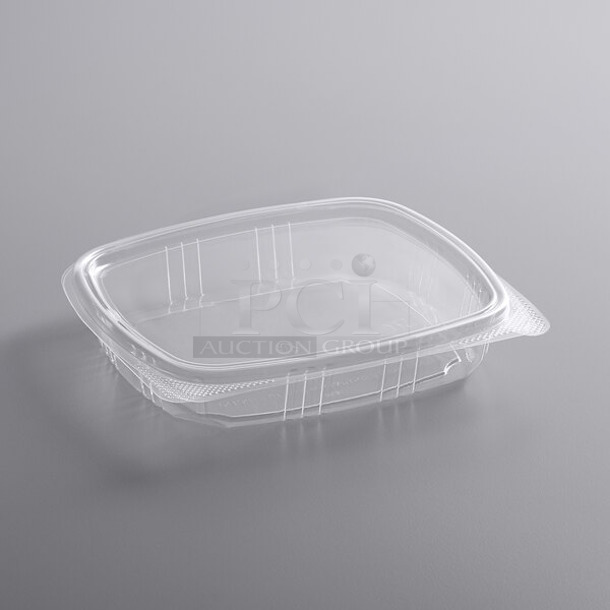 3 Boxes of BRAND NEW! Choice 127CH16S 16 oz. Clear RPET Shallow Hinged Deli Container - 200/Case. 3 Times Your Bid!