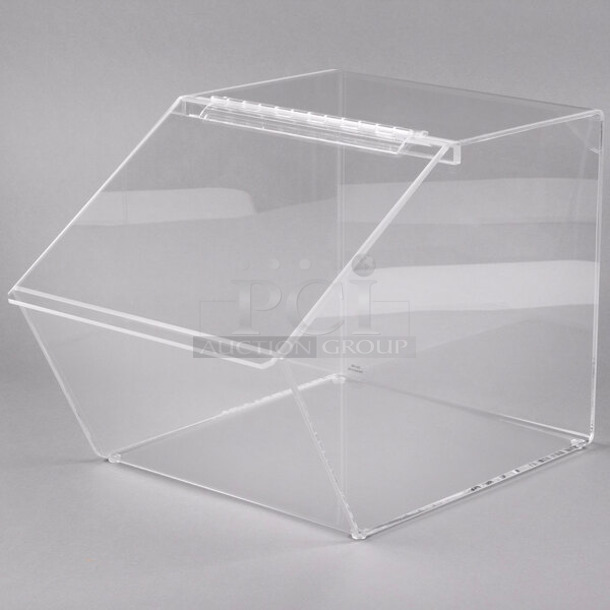 BRAND NEW! Cal-Mil 943 Classic Slant Front Acrylic Food Bin - 12 1/2" x 16" x 12 1/2" - Image 1 of 3