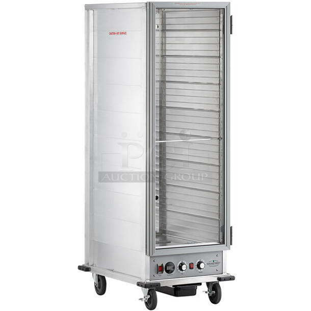 BRAND NEW SCRATCH AND DENT! Mainstreet 541CHP1836U Full Size Non-Insulated Heated Holding / Proofing Cabinet with Clear Door. Comes w/ Commercial Casters. 120 Volts, 1 Phase. Tested and Working!