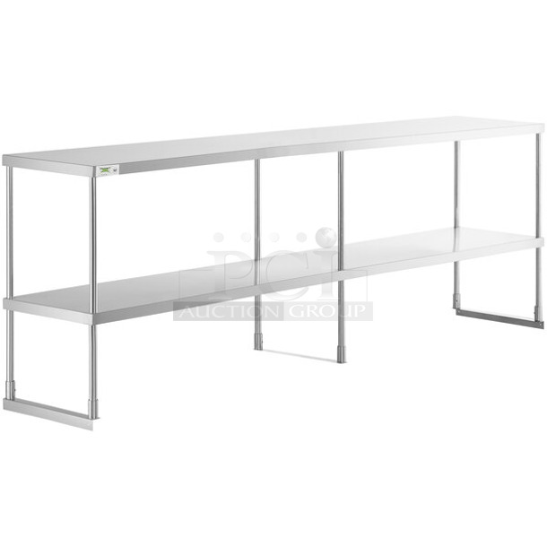 2 BRAND NEW SCRATCH AND DENT! Regency 600DOS1896 Stainless Steel Double Deck Overshelf - 18" x 96" x 32". 2 Times Your Bid! May Be Missing Pieces. - Image 1 of 2