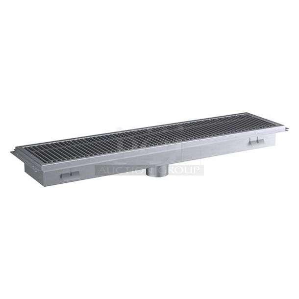 BRAND NEW SCRATCH AND DENT! Regency 600FT1248SS 12" x 48" 14-Gauge Stainless Steel Floor Trough with Grate - Image 1 of 2