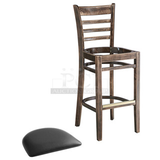 12 BRAND NEW SCRATCH AND DENT! Lancaster Table & Seating 164BMTLADCFR Brown Metal Ladder Back Bar Height Chair Frame. No Cushion. 12 Times Your Bid!