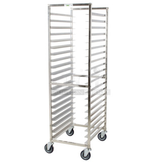 BRAND NEW SCRATCH AND DENT! Regency 600PR20316K 20 Pan End Load Stainless Steel Bun / Sheet Pan Rack - Unassembled. May Be Missing Pieces.