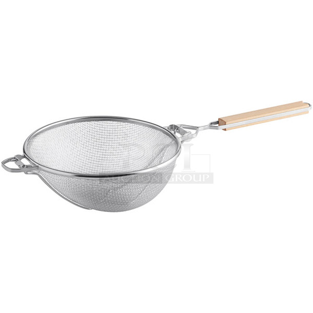 10 BRAND NEW SCRATCH AND DENT!  Choice MS2K-10D 10 1/2" Reinforced Heavy-Duty Stainless Steel Strainer. 10 Times Your Bid! - Image 1 of 5