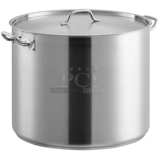 BRAND NEW SCRATCH AND DENT! Vigor 473SSPOT80 80 Qt. Heavy-Duty Stainless Steel Aluminum-Clad Stock Pot with Cover