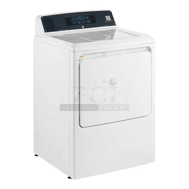 BRAND NEW SCRATCH AND DENT! General Electric GE VTD56EASVOWB 7.4 cu. ft. Front Load Electric Commercial Dryer - Free Use / App Payment / Coin Compatible. 120/208-240 Volts, 1 Phase. - Image 1 of 7