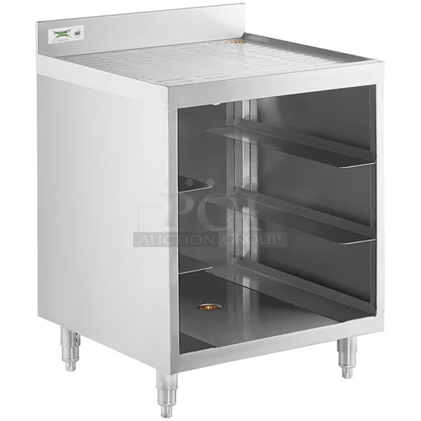 BRAND NEW SCRATCH AND DENT! Regency 600FRSU2324C Stainless Steel Corrugated Top Glass Rack Storage Unit - 23" x 24" - Image 1 of 6