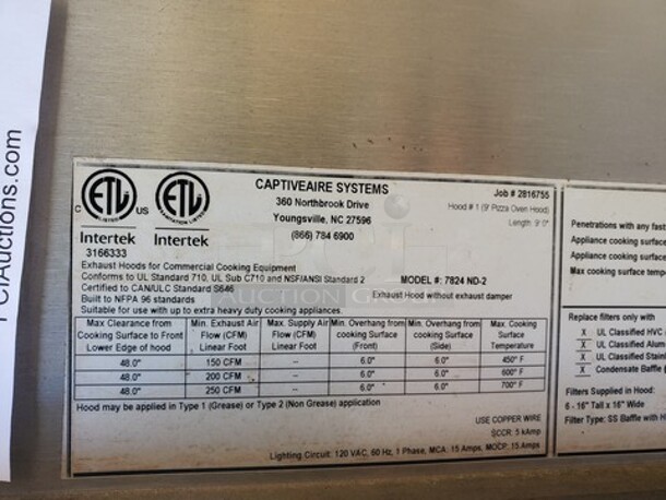 Stainless Steel Commercial Kitchen Hood! - Image 7 of 7