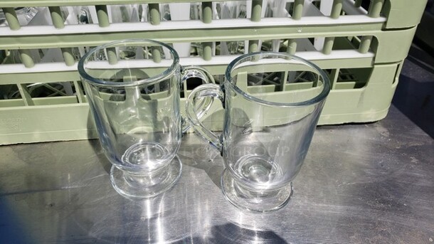 Lot of 22 Glasses and a 25-Compartment Glass Rack!