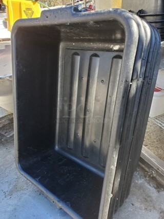 Black 20" x 15" x 7" Heavy Duty Polyethylene Plastic Bus Tub BIDX5 