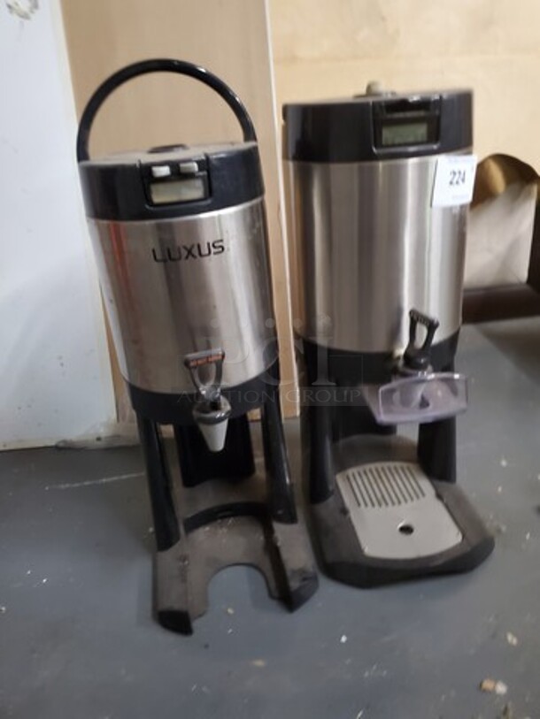 ALL ONE MONEY Lot of 2 Thermal Coffee Dispenser w/ Base (missing (1) tray) - Image 1 of 2