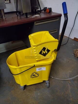Yellow Mop Bucket & Side Press Wringer