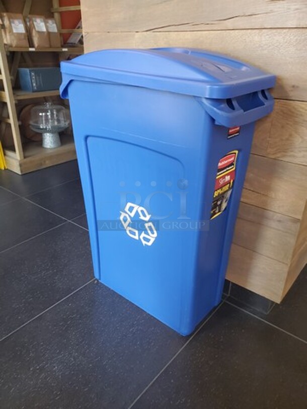 Rubbermaid Blue Vented Slim Jim Trash Can - Image 2 of 2
