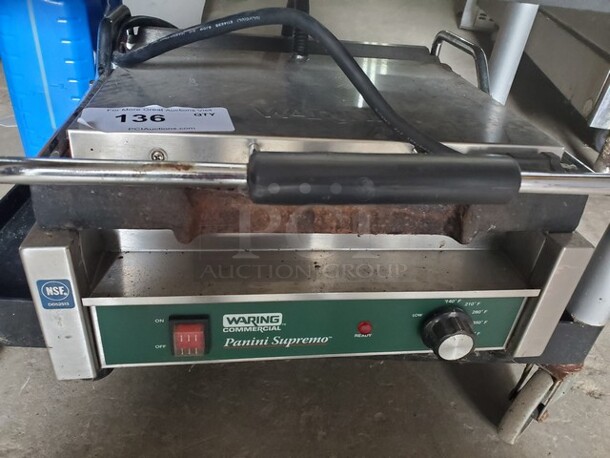 Waring Commercial Panini Grill
Good Working Condition - Image 1 of 6