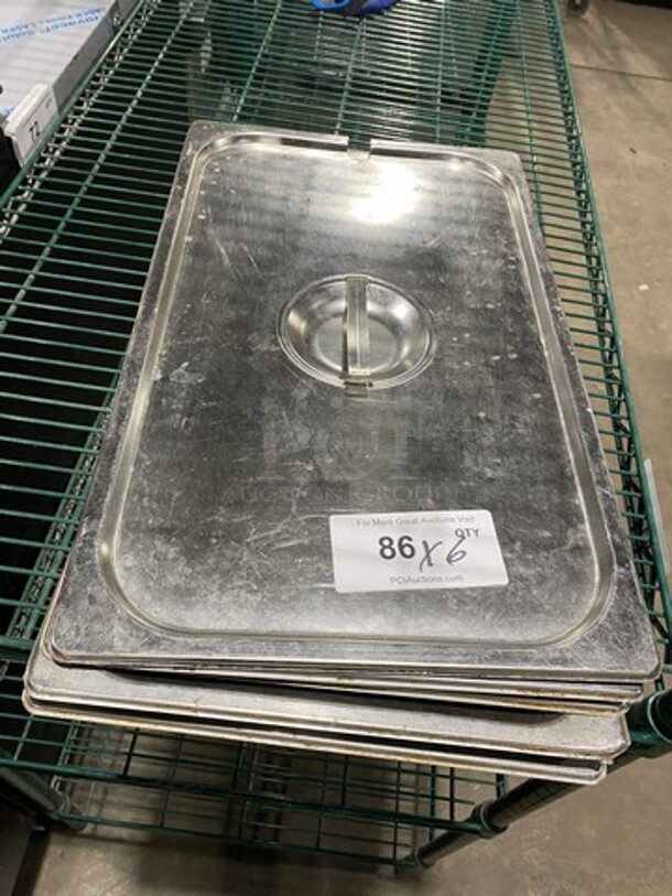 Stainless Steel Steam Table/ Prep Table Food Pan Lids! 6x Your Bid!