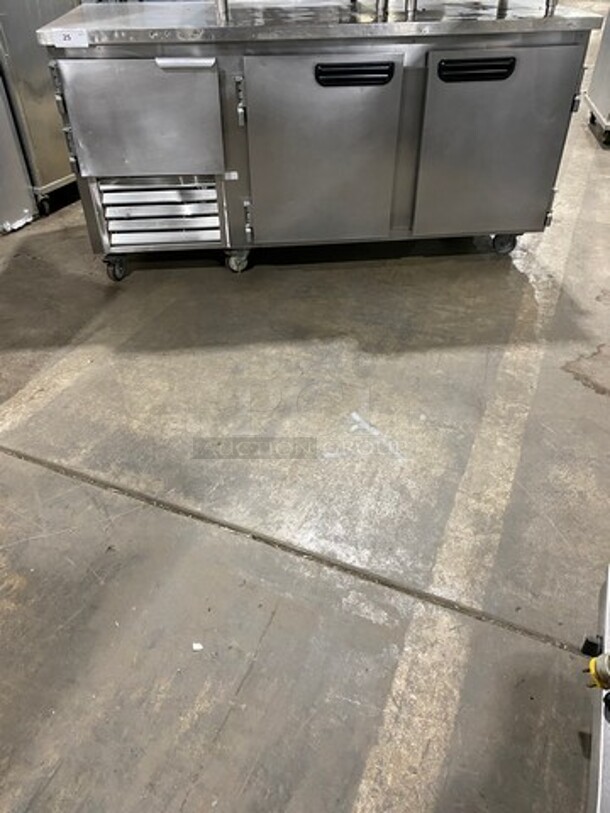 Leader Commercial 3 Door Undercounter/ Work Top Cooler! All Stainless Steel! On Casters! Model: LB72S/C SN: GY02S2505 115V 60HZ 1 Phase - Image 1 of 8