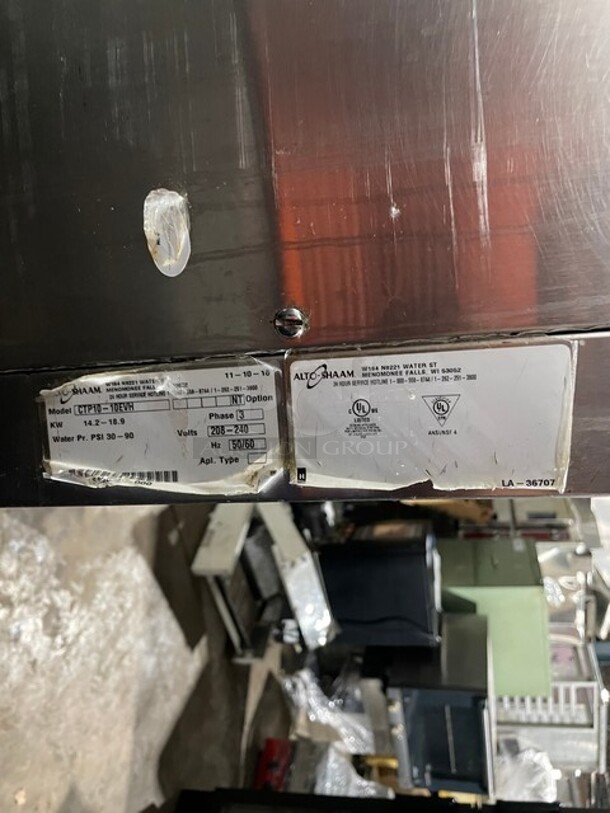 2016 Alto Shaam Stainless Steel Commercial Electric Powered Combi Convection Oven on Stand! MODEL CTP10-10E 208-240 Volts 3Ph - Image 9 of 12