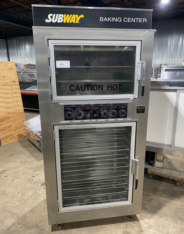 Nuvu Commercial Baking Center Oven Proofer Combo! With Metal Oven Racks! Stainless Steel! On Casters! Model: SUB123 SN: 00375647120400010001 208V 60HZ 3 Phase - Item #1101847