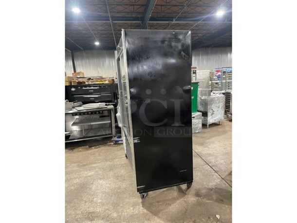 Universal Coolers Commercial 2 Door Refrigerator Merchandiser! With Sliding View Through Doors! With Poly Coated Racks! On Casters! - Image 4 of 7