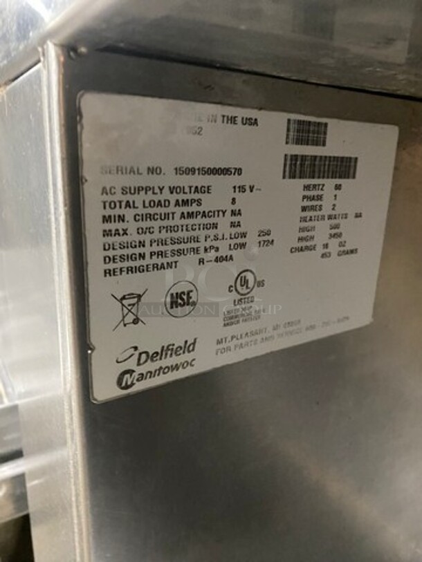 Delfield Commercial Refrigerated 2 Drawer Chef Base! All Stainless Steel! On Casters! SN: 1509150000570 115V 60HZ 1 Phase - Image 7 of 9