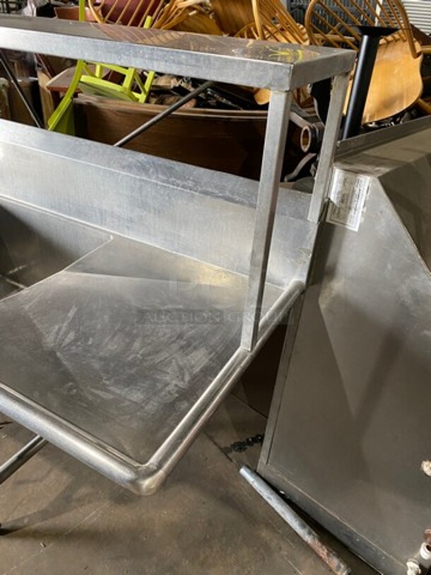 Commercial 3 Compartment Dish Washing Sink! With Overhead Shelf! With Jet Spray Assembly! With Dual Side Drain Board! With Back Splash! All Stainless Steel! On Legs! - Image 4 of 9