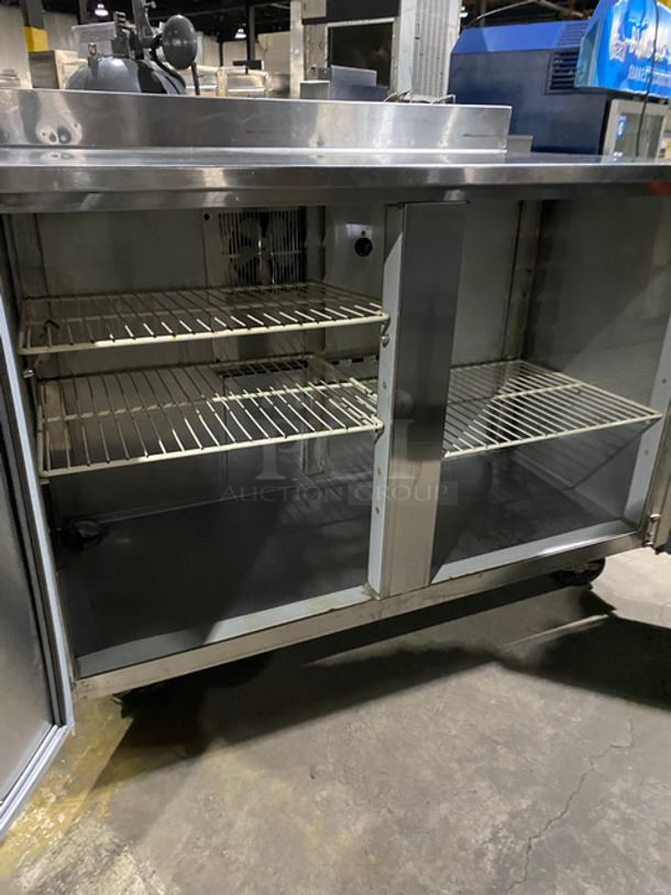 Duke Commercial Work/Prep Top Low Boy Cooler! With 2 Doors Underneath Storage Space! With Poly Coated Racks! With Backsplash! All Stainless Steel! Model: RUF48 SN: 06022028 115V 60HZ 1 Phase - Image 5 of 9