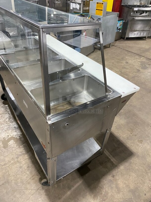 Supremetal 4 Well Electric Steam Table! With Sneeze Guard And Commercial Cutting Board! On Casters! - Image 2 of 11