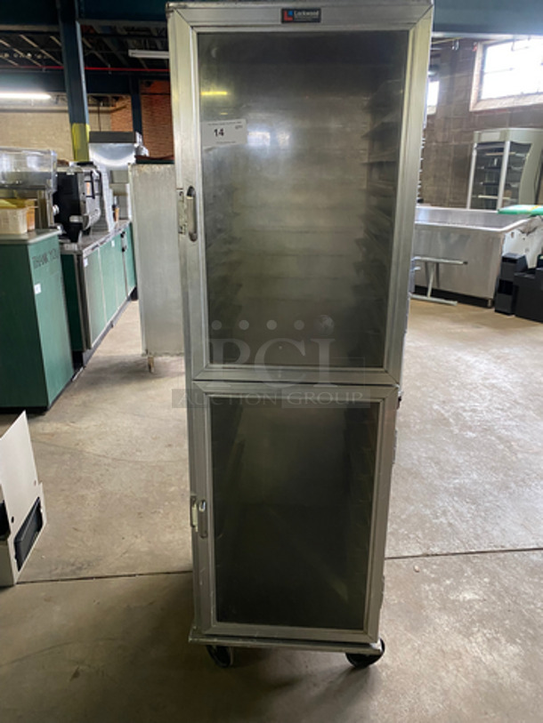 Lockwood Commercial Enclosed Pan Transport Rack! With 2 Half View Through Doors! All Stainless Steel! On Casters! Model: CA72RR18R