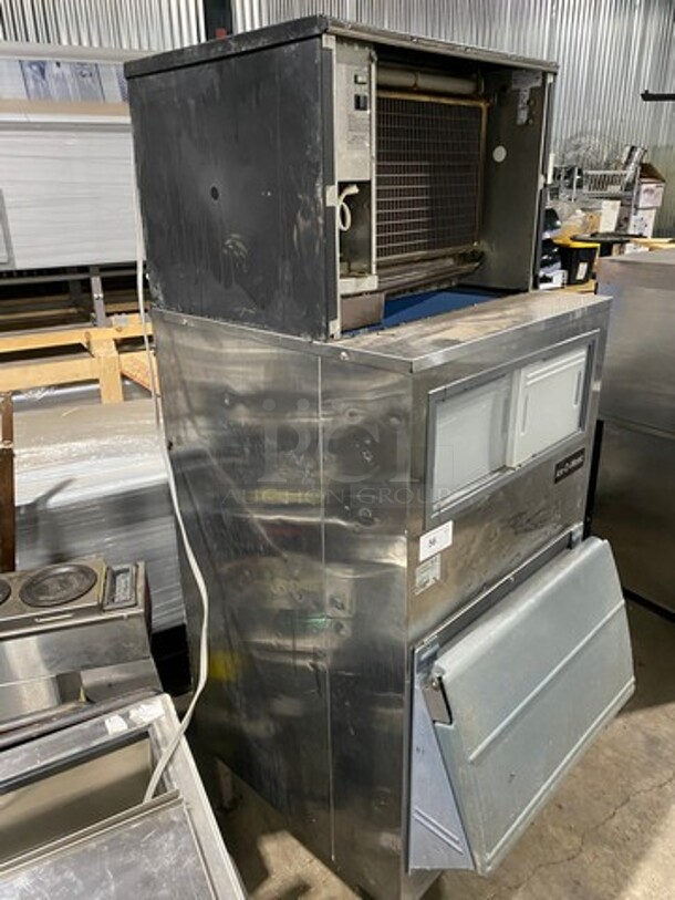 Ice-O-Matic Commerical Ice Making Machine! On Commercial Ice Bin! All Stainless Steel! On Legs! 2x Your Bid Makes One Unit! Model: ICE0400HA4 SN: 11081280011611 115V 60HZ 1 Phase - Image 3 of 9