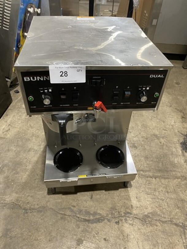 Bunn Counter Top Dual Coffee Brewing Machine! With Hot Water line! Model Dual S3 Serial Dual030342! 120/208V 1 Phase! On Legs! 