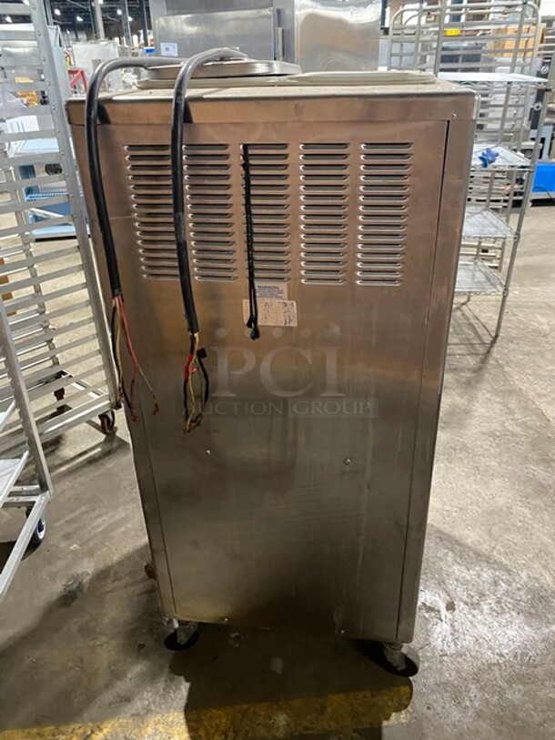 Taylor Commercial Floor Style 2 Flavor Soft Serve Ice Cream Machine! All Stainless Steel! On Casters! Model: Y75433 SN: J2076476 208/230V 60HZ 3 Phase - Image 3 of 10