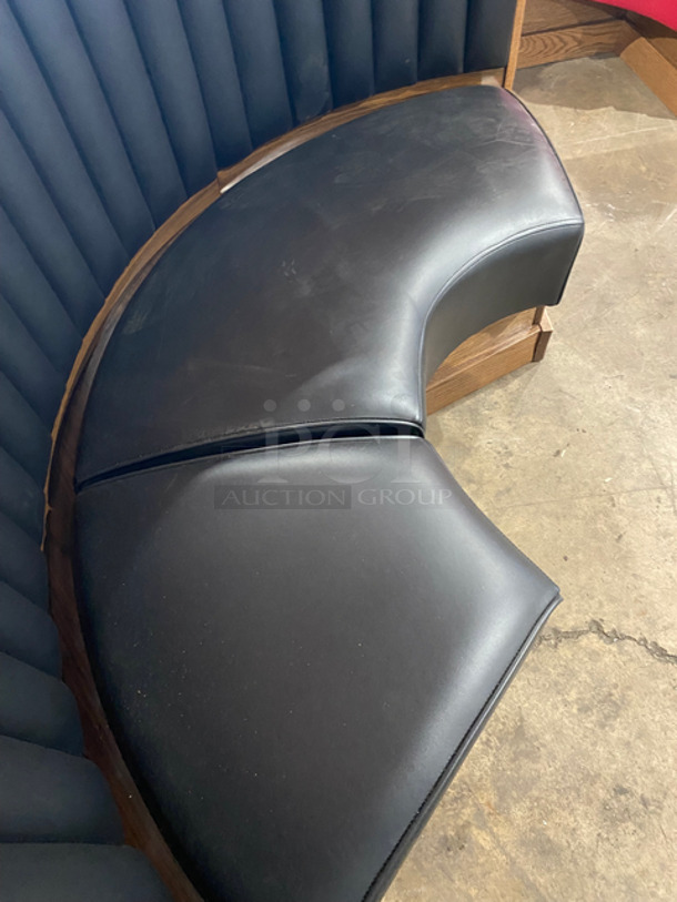 NEW! Single Sided Curved Black Cushioned Booth Seat! With Wooden Outline! Perfect For In The Corner Placement! Can Be Connected With Any Of The Booths Listed! - Image 5 of 6