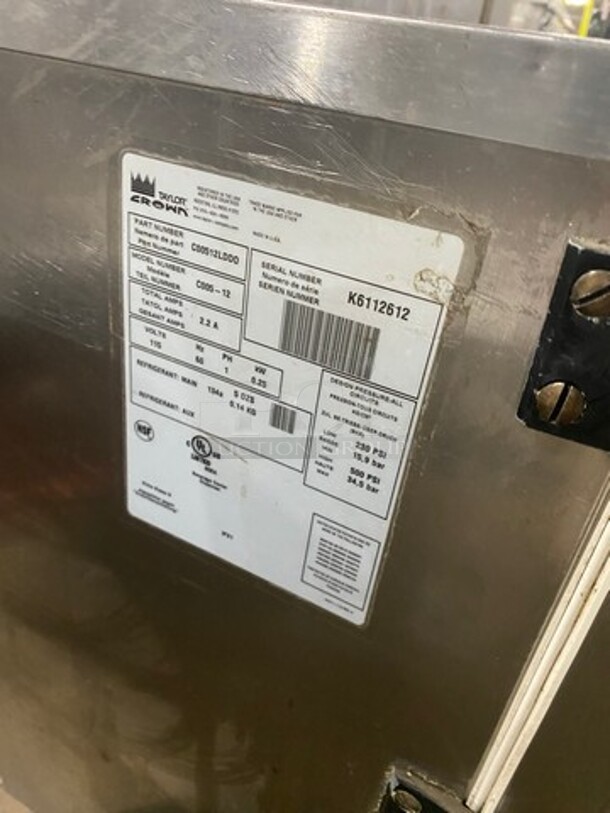 Taylor Crown Commercial Countertop Refrigerated Creamer/ Milk Dispenser! Model: C00512 SN: K6112612 115V 60HZ 1 Phase - Image 7 of 8