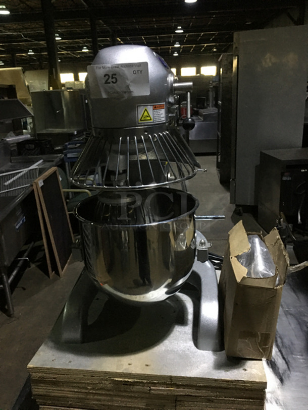NEW! Prep Pal Commercial Countertop Heavy Duty Mixer! With Whisk Attachment! With Stainless Steel Bowl! With Bowl Guard! Model: PPM10 SN: PPM101710080001 110V 60HZ 1 Phase