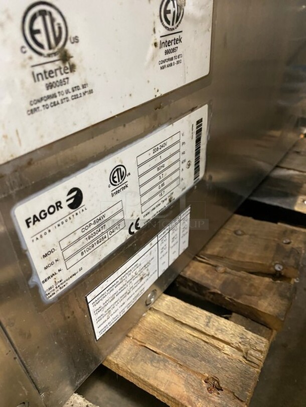 NEW Scratch N Dent Fagor Commercial Undercounter Dishwasher! All Stainless Steel! MODEL COP504W SN:8100916254 208/240V 1PH - Image 8 of 9